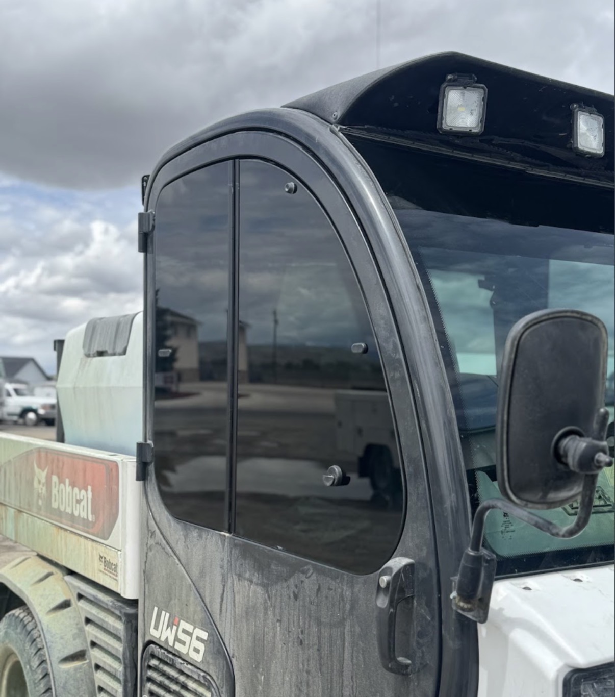 Bobcat skid steer with tinted cab windows