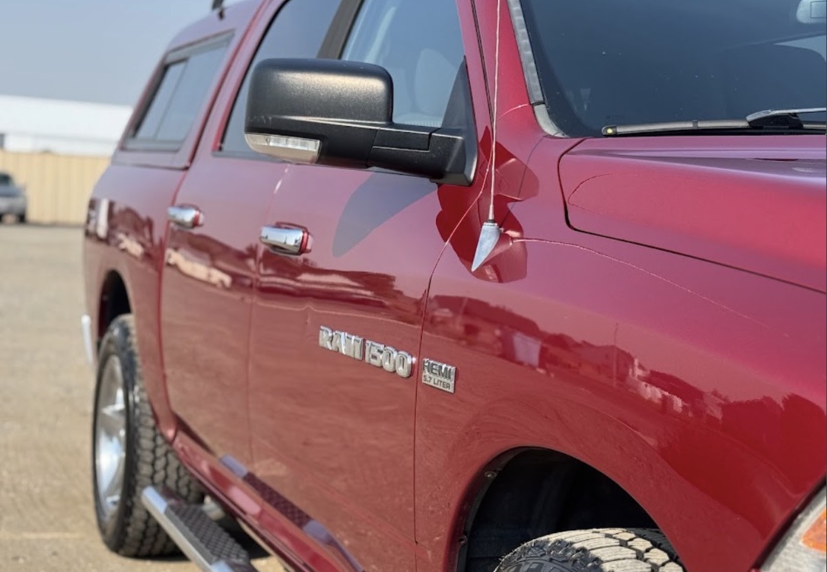 Red Ram 1500 HEMI with hydrophobic ceramic-coated paint