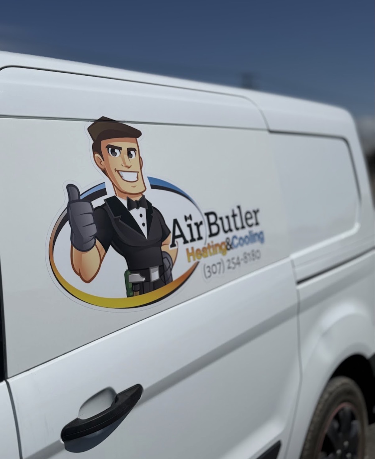 Air Butler Heating & Cooling van full-color logo decal